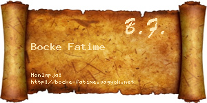 Bocke Fatime névjegykártya